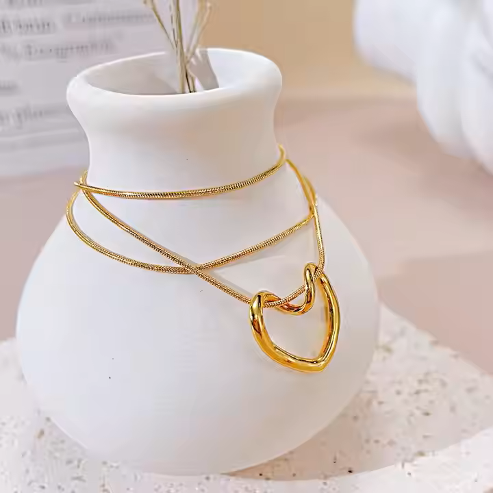 Heart Necklace 18k Gold Anti Tarnish